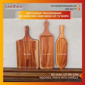 Bộ Khay gỗ có tay cầm