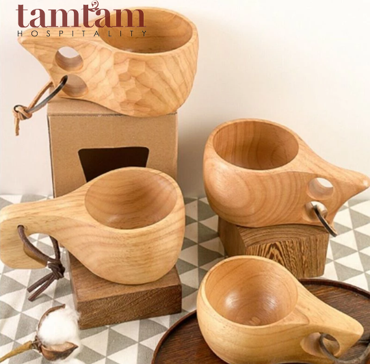 Cup with handle gỗ - Ảnh 2