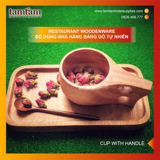 Cup with handle gỗ