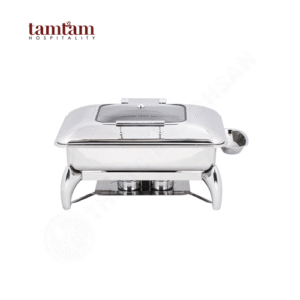 Nồi hâm buffet chữ nhật nắp kiếng có chân S62593