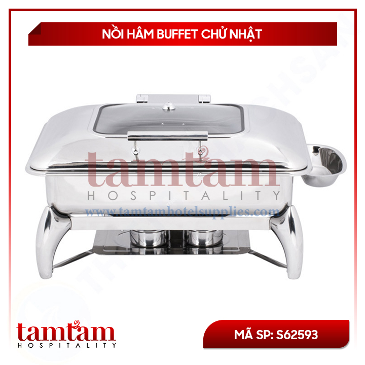 Nồi Hâm Buffet Chử Nhật Nắp Kiếng Có Chân S62593 - Ảnh 3