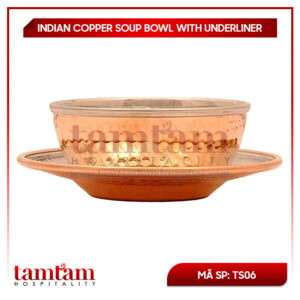 Indian Copper Soup Bowl with Underliner