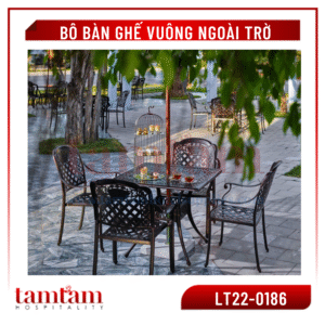 Bộ Bàn Ghế Ngoài Trời Vuông