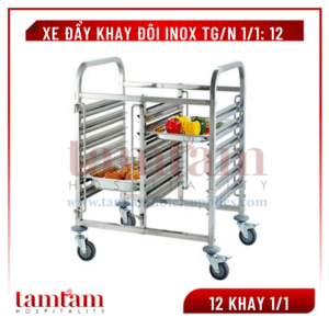 Xe đẩy khay đôi inox TG/N 1/2: 12