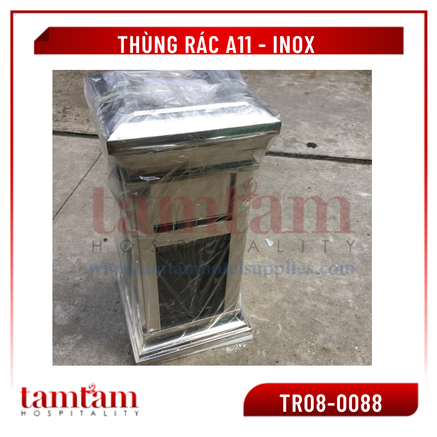 Thùng rác A11 inox - Thùng rác đá - Ảnh 4
