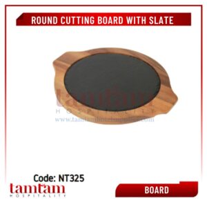 Round cutting board with slate